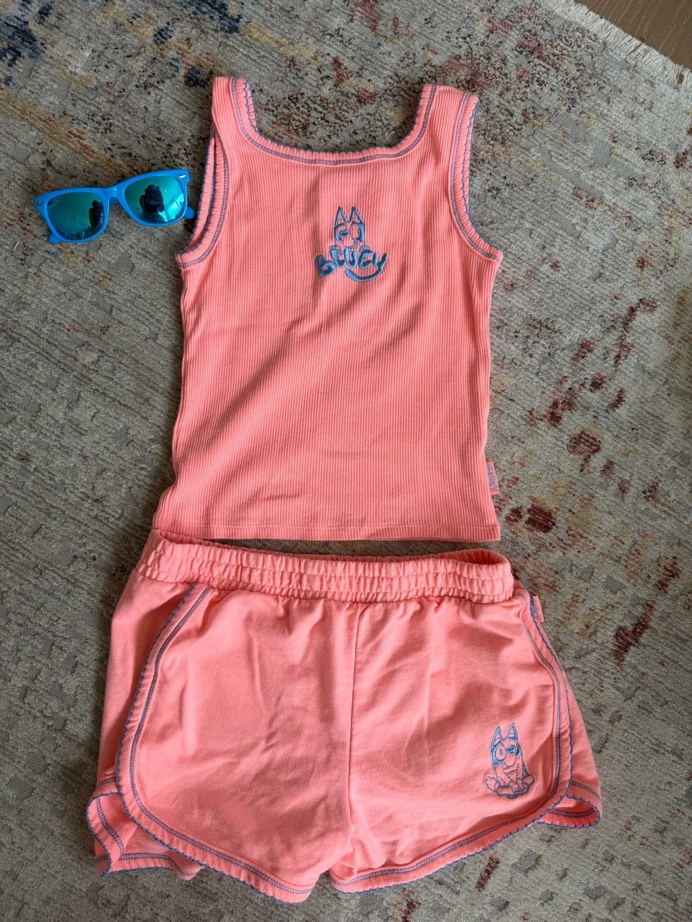 Bluey Girls Tank and Shorts Set, size M 7/8